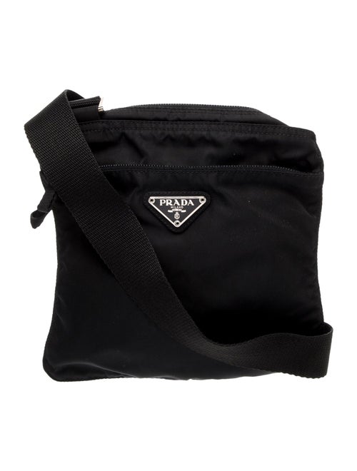 Prada Enameled Metal Triangle Top Handle Bag