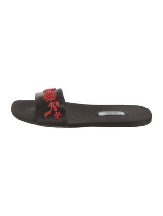 Prada Satin Patterned Slides