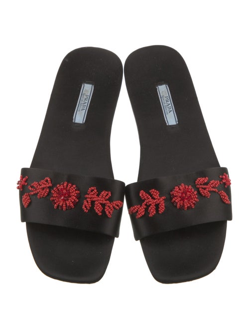 Prada Satin Patterned Slides