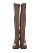 Prada Leather Whipstitch Trim Riding Boots