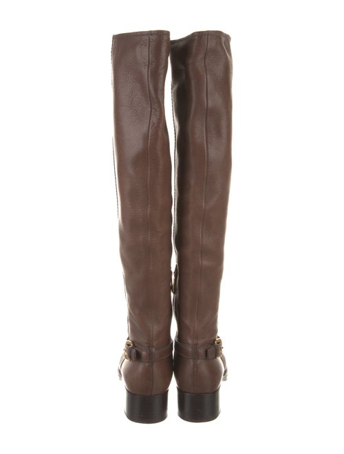 Prada Leather Whipstitch Trim Riding Boots