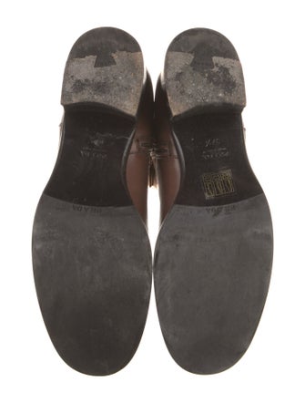 Prada Leather Whipstitch Trim Riding Boots