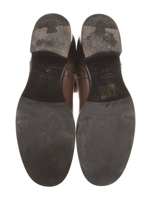 Prada Leather Whipstitch Trim Riding Boots