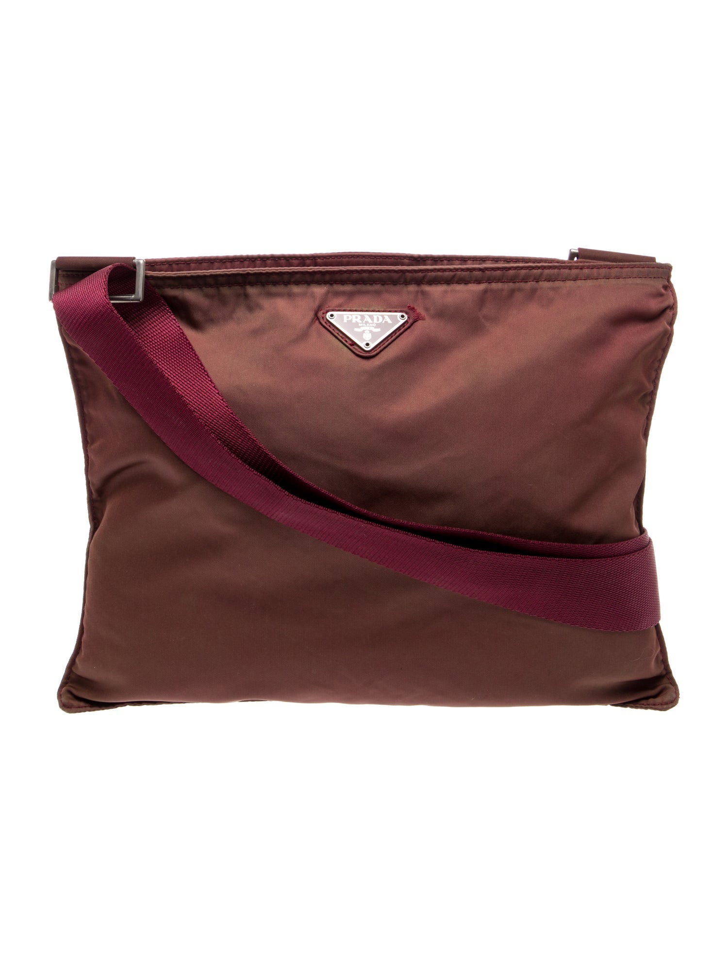 Prada Enameled Metal Triangle Portfolio Vintage