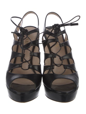 Prada Leather Slingback Sandals
