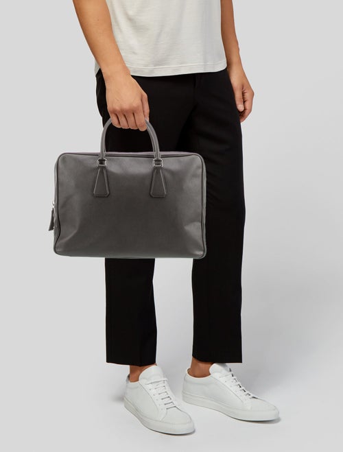 Prada Enameled Metal Triangle Briefcase