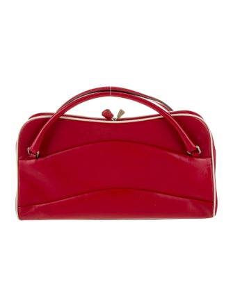 Prada Enameled Metal Triangle Top Handle Bag