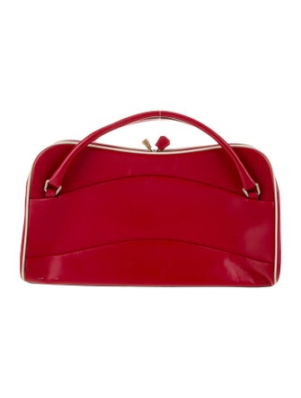 Prada Enameled Metal Triangle Top Handle Bag