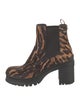 Prada Ponyhair Animal Print Chelsea Boots