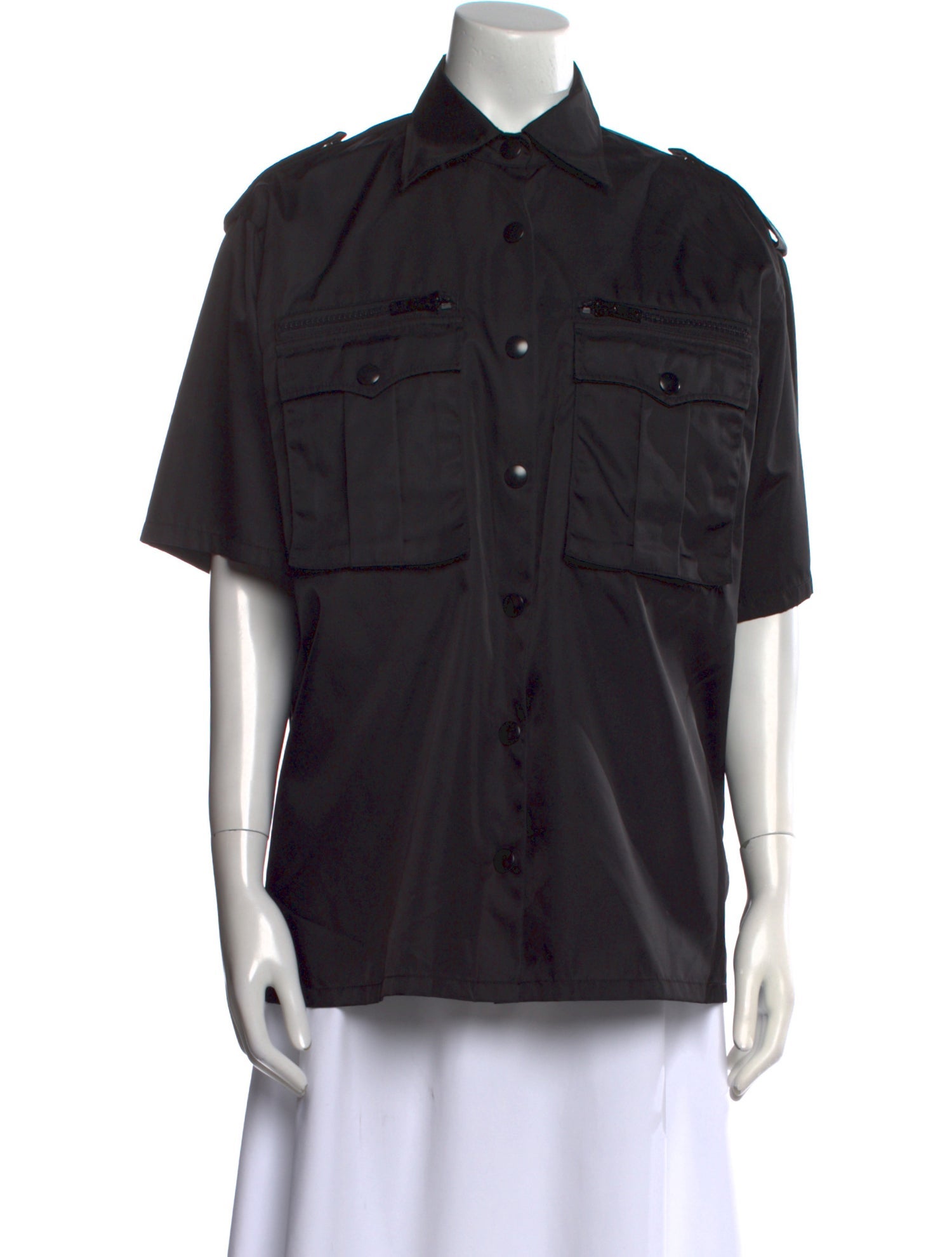 Prada 2019 Nylon Button-Up Top