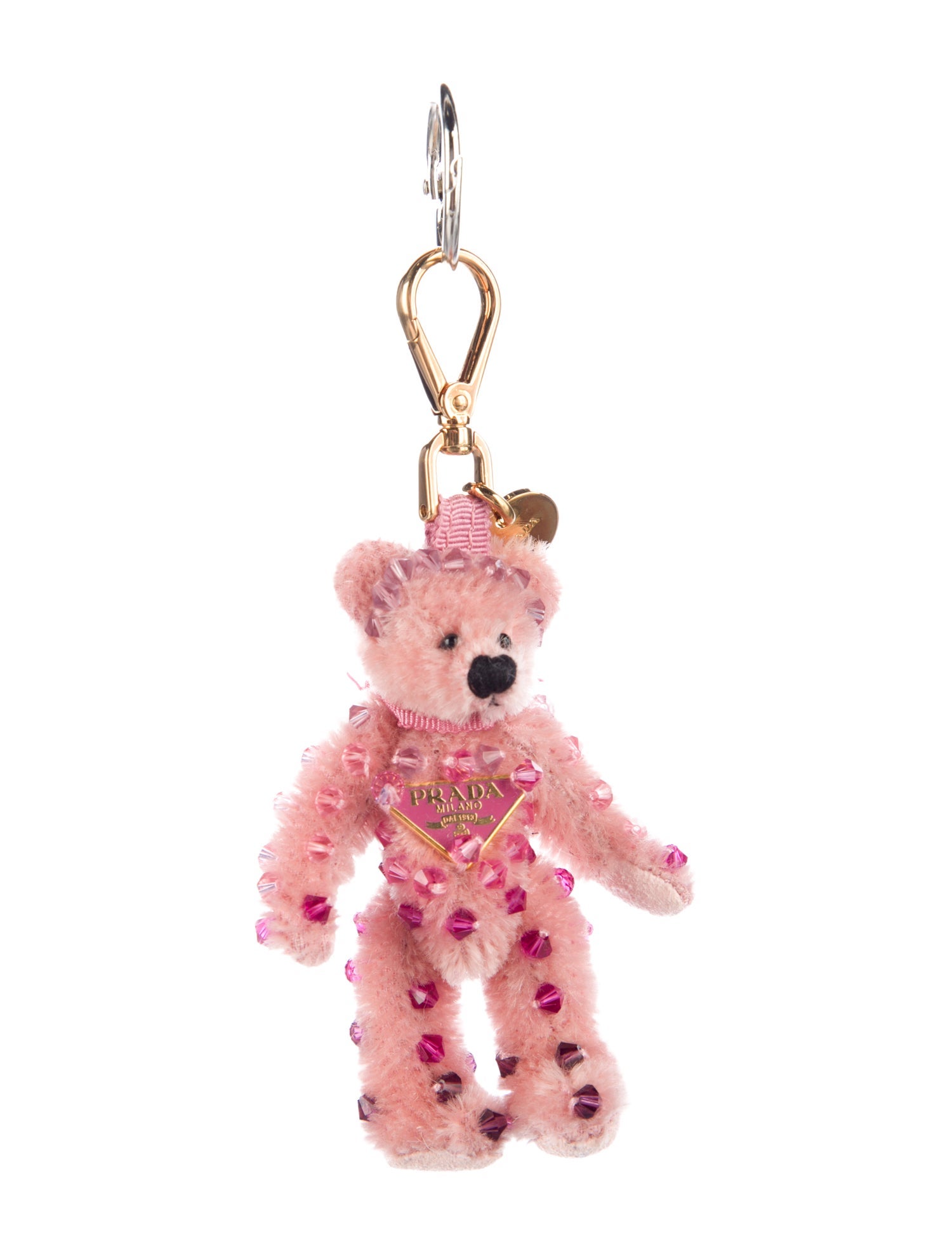 Prada Crystal Embellished Teddy Bear Keychain