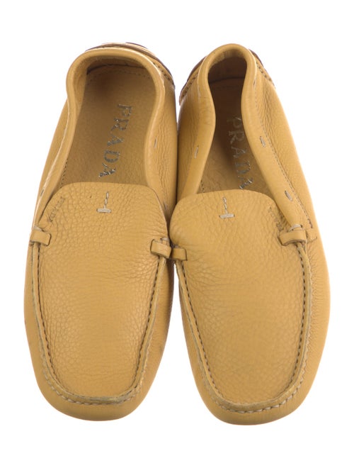 Prada Leather Whipstitch Trim Loafers