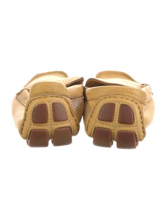 Prada Leather Whipstitch Trim Loafers