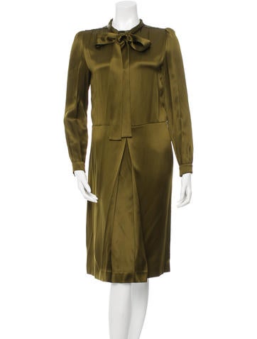 Prada Tie-Accented Midi Dress