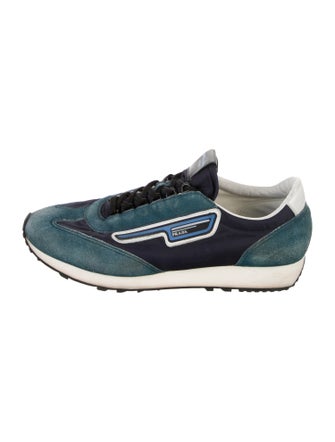 Prada Suede Printed Athletic Sneakers