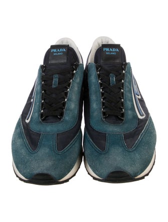 Prada Suede Printed Athletic Sneakers