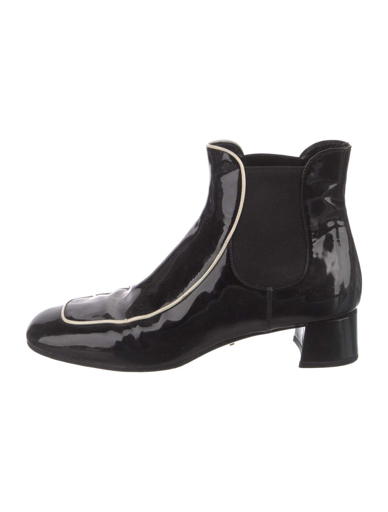 Prada Patent Leather Chelsea Boots