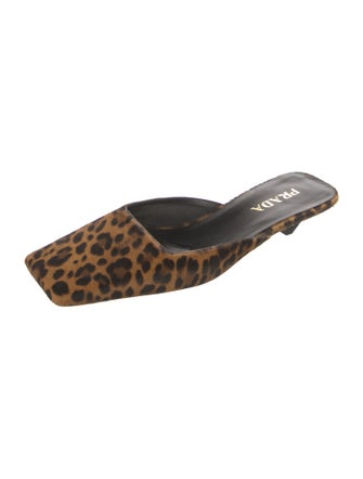 Prada Ponyhair Animal Print Mules