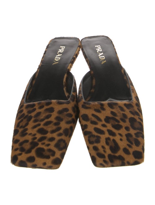 Prada Ponyhair Animal Print Mules