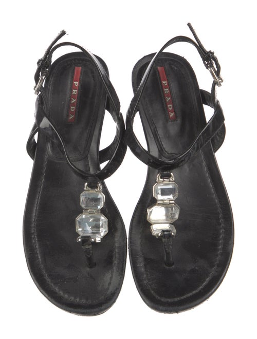 Prada Patent Leather T-Strap Sandals