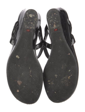 Prada Patent Leather T-Strap Sandals