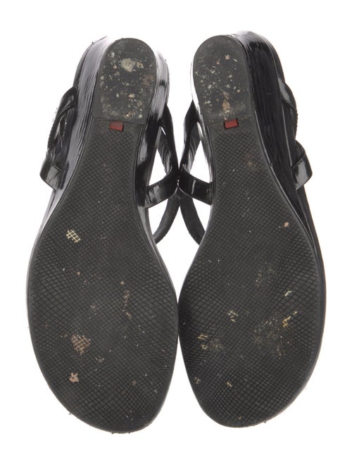 Prada Patent Leather T-Strap Sandals