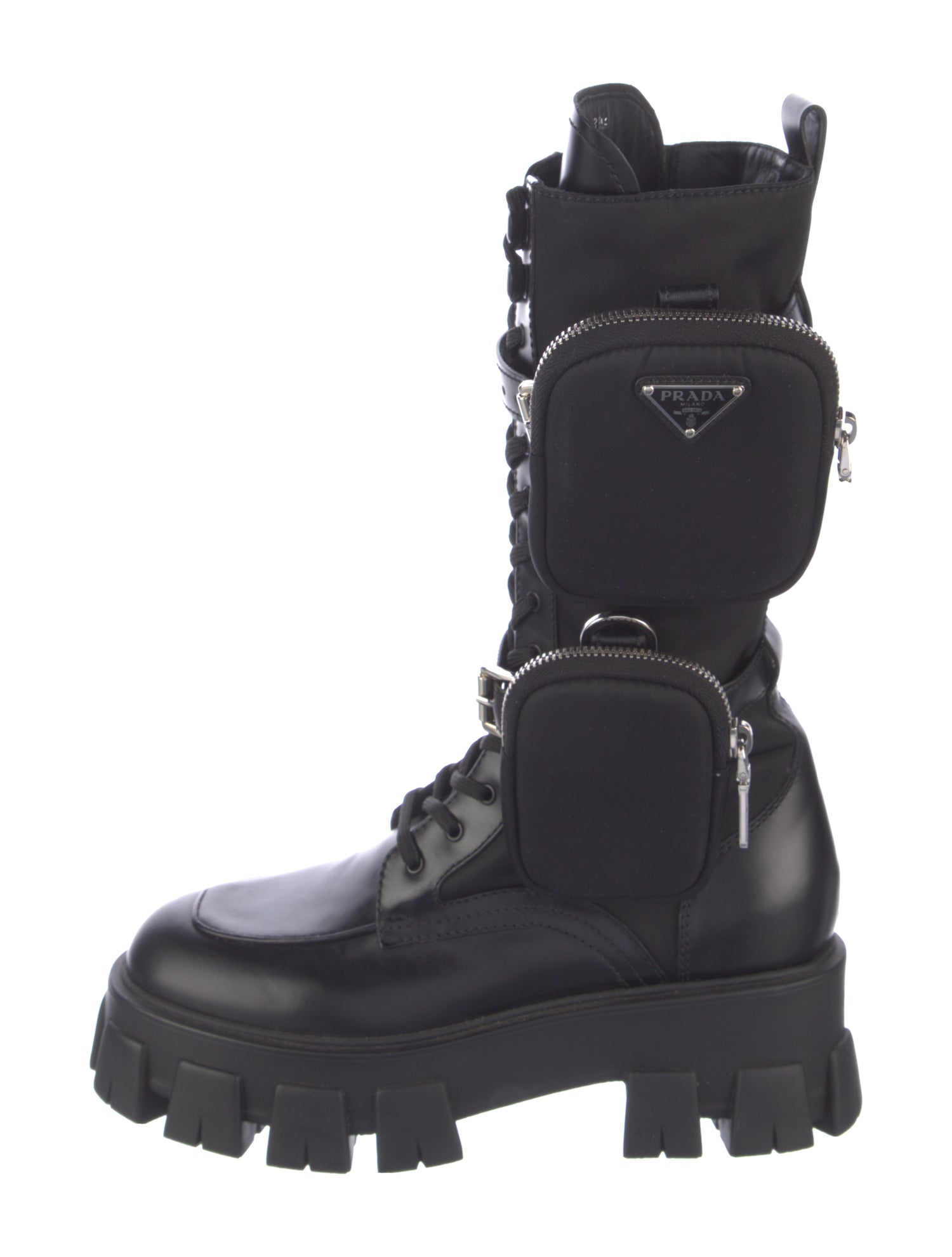 Prada Leather Combat Boots