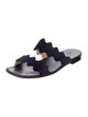 Prada Suede Scalloped Accent Slides