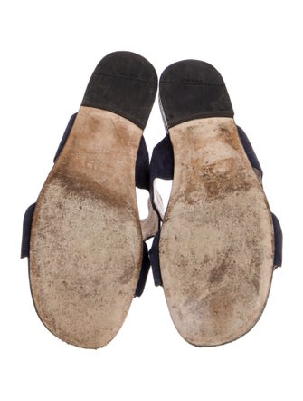 Prada Suede Scalloped Accent Slides
