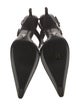 Prada Enameled Metal Triangle Leather Slingback Pumps