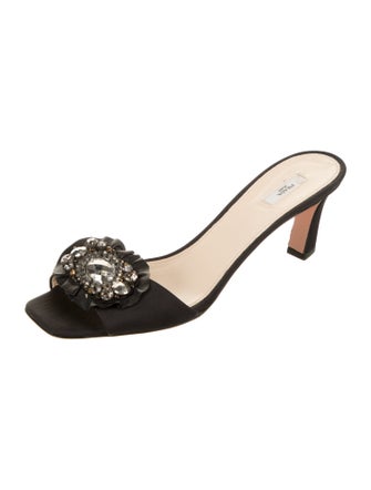 Prada Crystal Embellishments Slides
