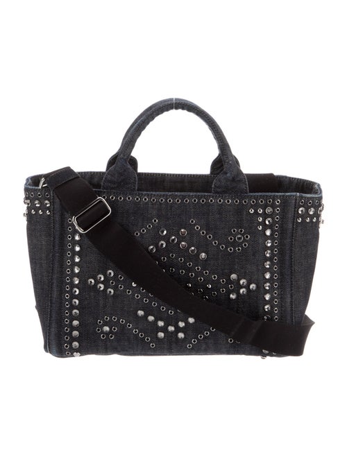 Prada Enameled Metal Triangle Top Handle Bag