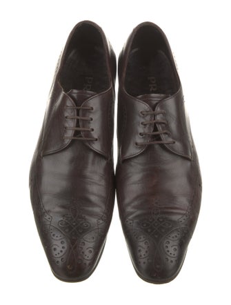 Prada Leather Lasercut Accents Derby Shoes