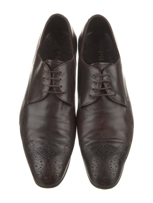 Prada Leather Lasercut Accents Derby Shoes