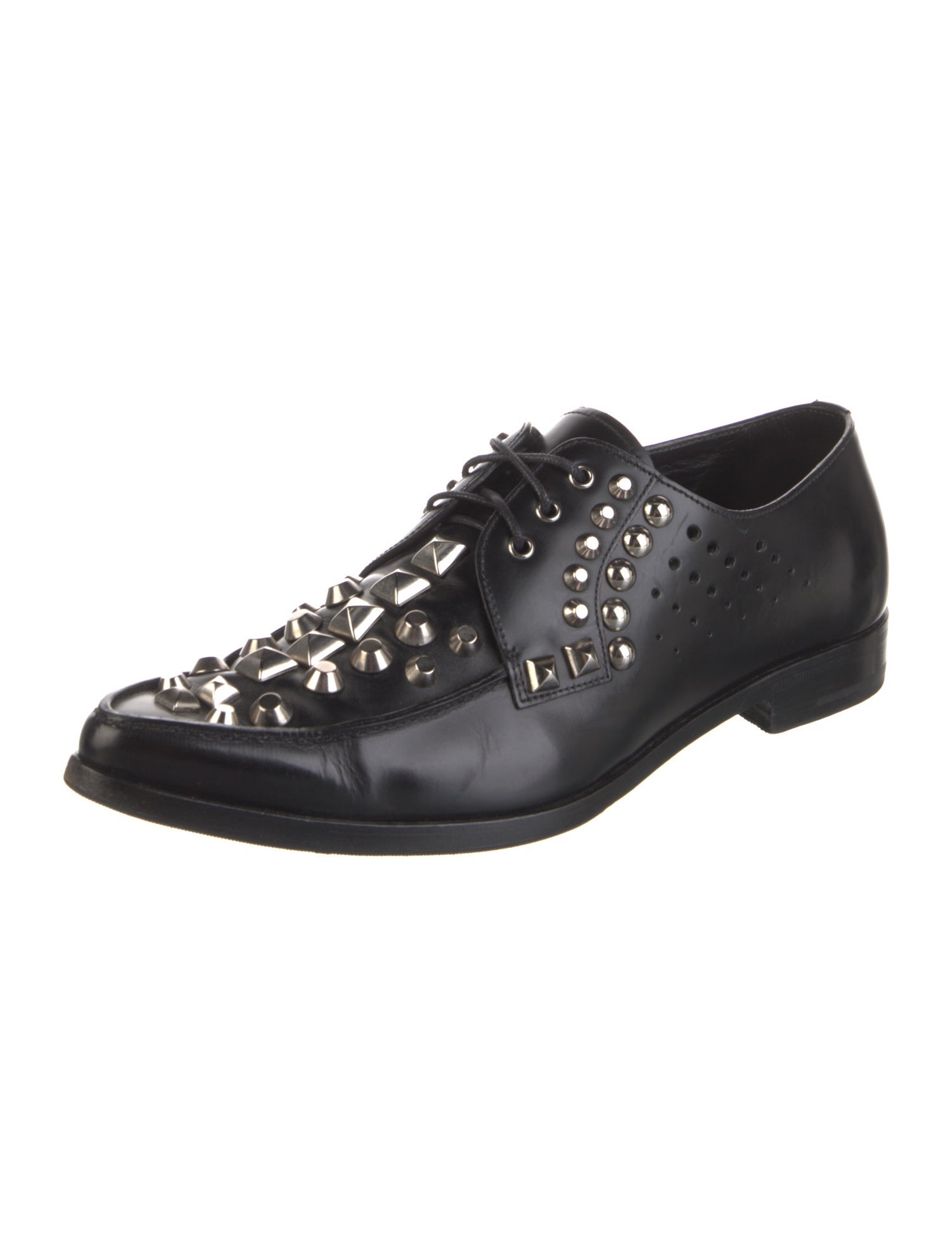 Prada Leather Lasercut Accents Oxfords