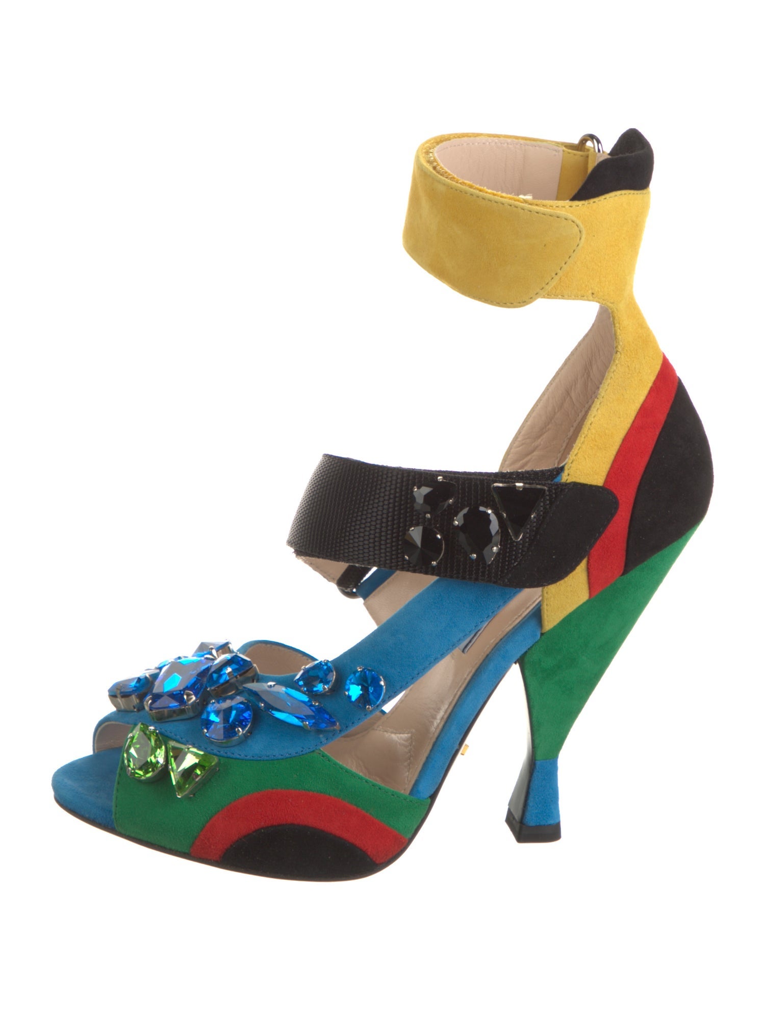 Prada Suede Colorblock Pattern Pumps w/ Tags