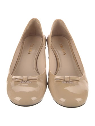 Prada Patent Leather Bow Accents Pumps
