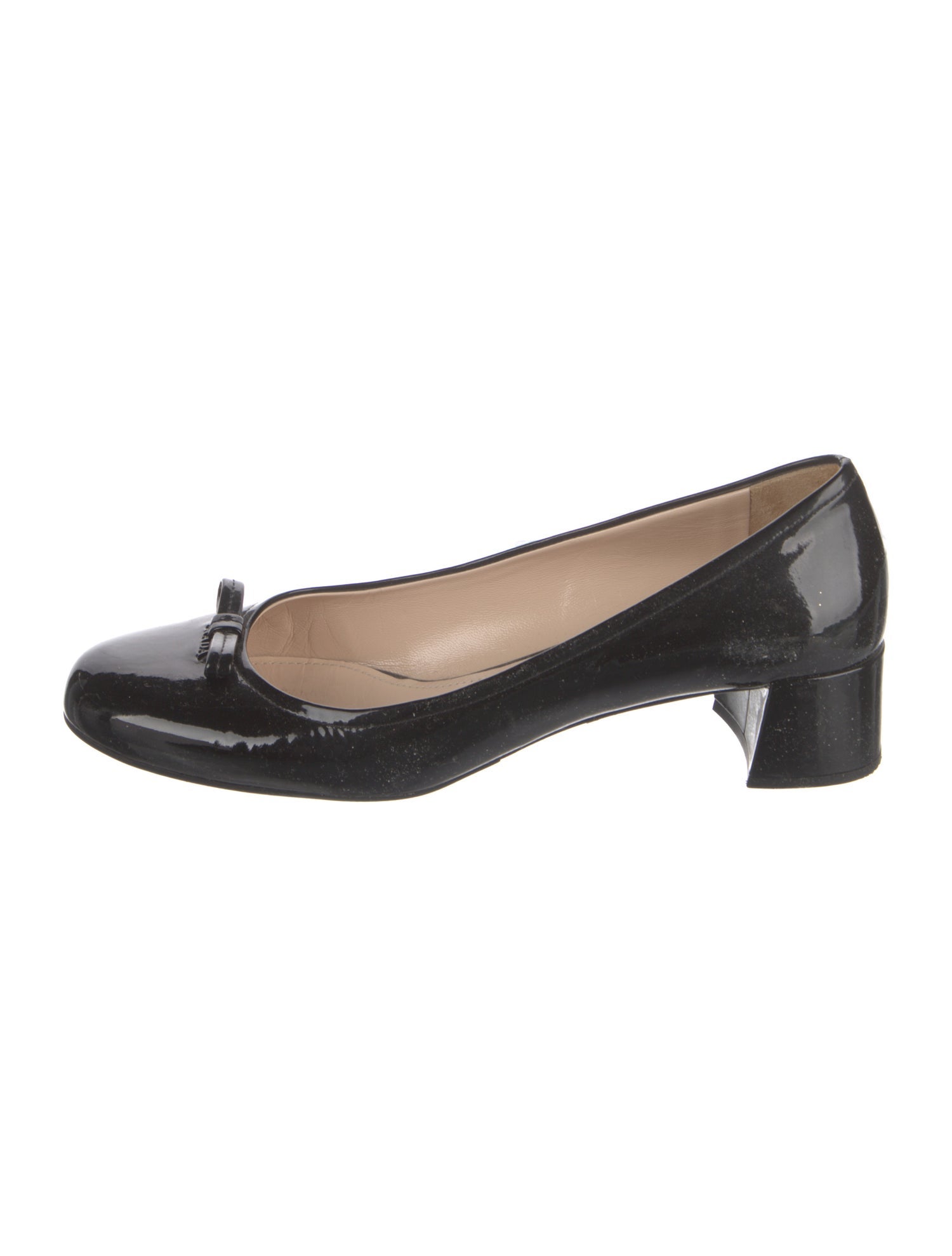 Prada Patent Leather Bow Accents Pumps
