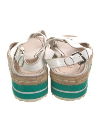 Prada Patent Leather Striped Slingback Sandals