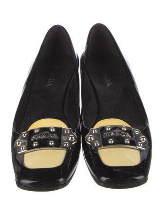 Prada Patent Leather Studded Accents Pumps