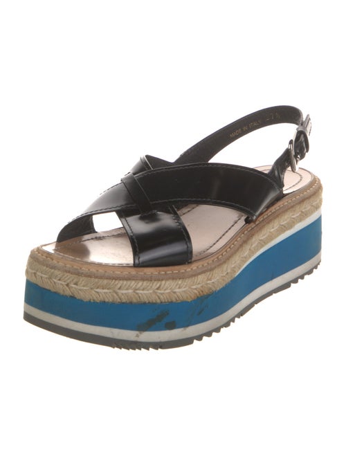 Prada Leather Striped Espadrilles