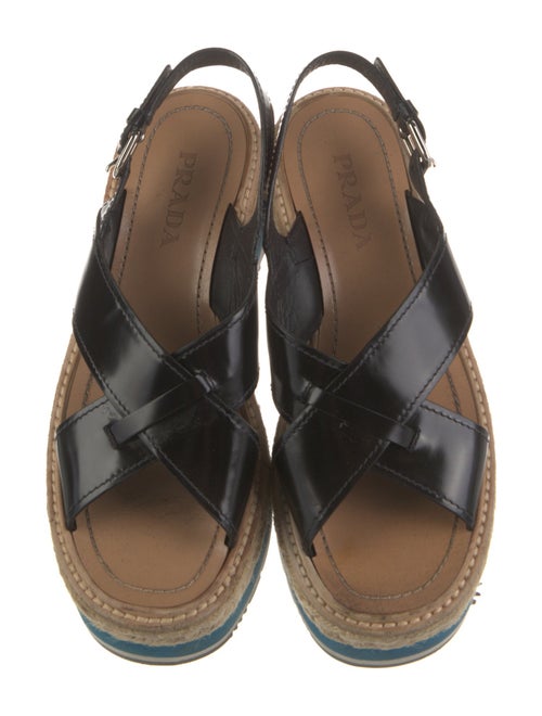 Prada Leather Striped Espadrilles