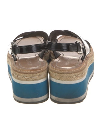Prada Leather Striped Espadrilles
