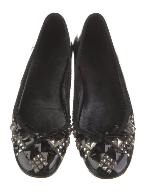 Prada Patent Leather Studded Accents Flats
