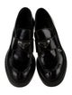 Prada Enameled Metal Triangle Leather Oxfords
