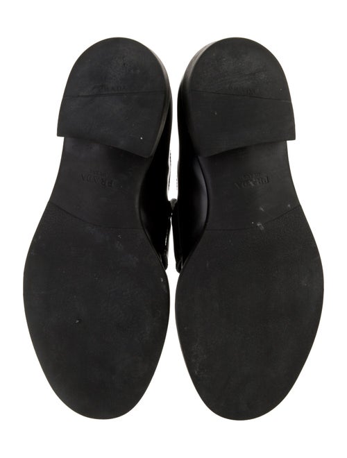 Prada Enameled Metal Triangle Leather Oxfords