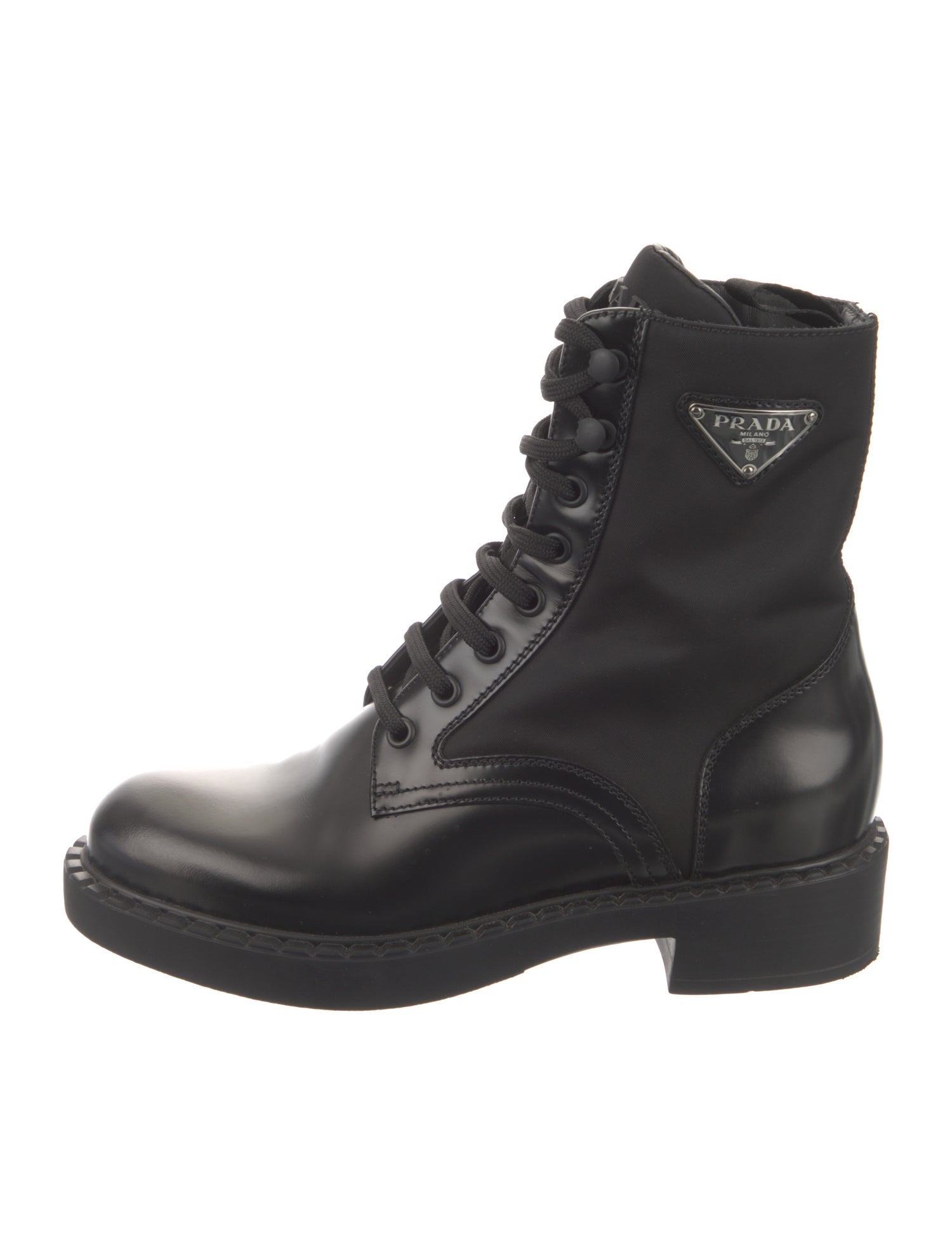 Prada Leather Combat Boots