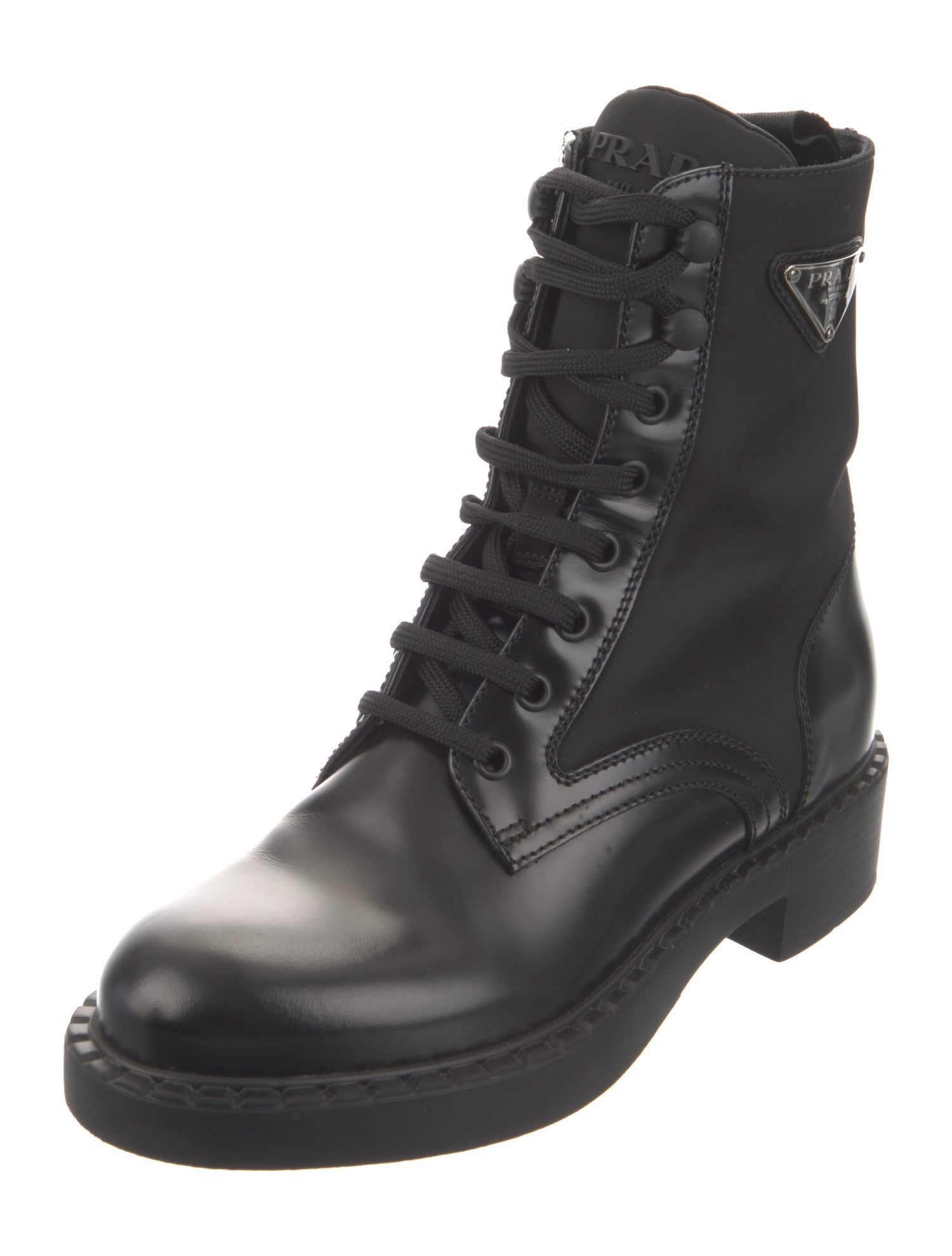 Prada Leather Combat Boots