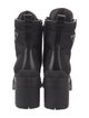 Prada Enameled Metal Triangle Nylon Combat Boots