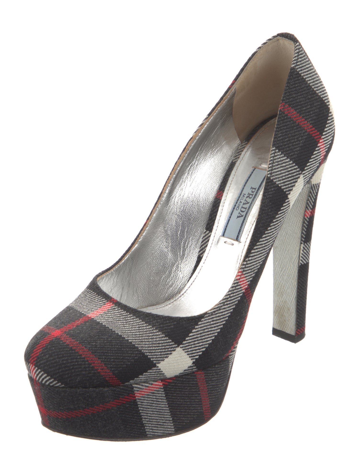 Prada Plaid Print Pumps